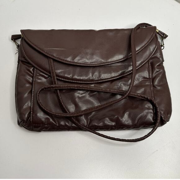 Vintage Brown Handbag Clutch with Strap - Picture 5 of 14